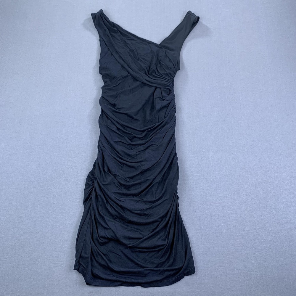 Express Dress‎ Womens Small Black One Shoulder Ruched Bodycon Lined Cocktail